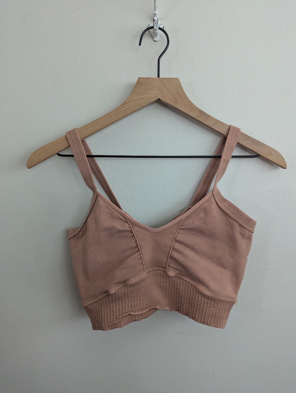 FP Movement by Free People Good Karma Scoop Criss Cross Bra in Desert Dune